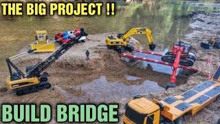 Story Line : RC Wpl Hilux, WL Excavator, Huina, Double E, Bulldozer Making A Bridge Construction