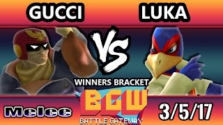 BGW15 SSBM - Gucci (Captain Falcon) Vs. Luka (Falco)  Smash Melee Tournament