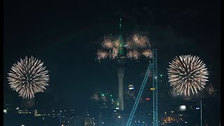 Célébrations du Nouvel An et feux d'artifice à Auckland, Nouvelle-Zélande