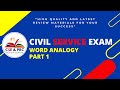 Civil Service Exam Drill for 2024 (WORD ANALOGY PART 1)