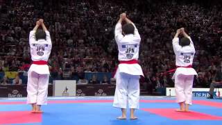 pertandingan kata karate beregu final WKF Jepang vs Italia