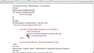 EMPTY METHOD IN JQUERY DEMO