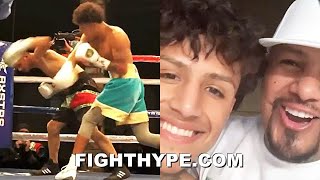 FERNANDO VARGAS SON AMADO SCORES KNOCKOUT IN PRO DEBUT; PROUD FATHER CELEBRATES IMMEDIATELY AFTER