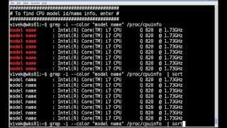 Linux Tutorial: Get CPU Information Command