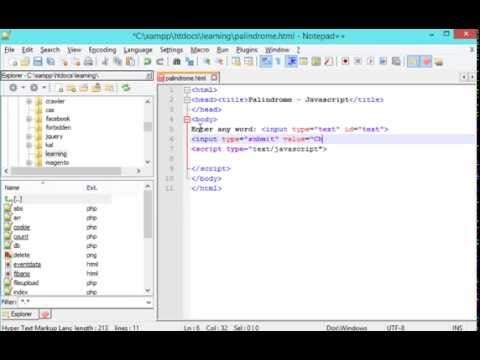 Palindrome program in JavaScript Palindrome program in JavaScript