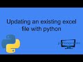 Modifying existing excel files using openpyxl in python