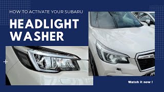 How to activate Subaru headlight washer?