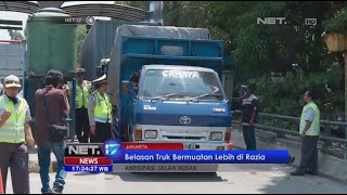 Sejumlah truk muatan melebihi batas terjaring razia di Tol Wiyoto Wiyono - NET17