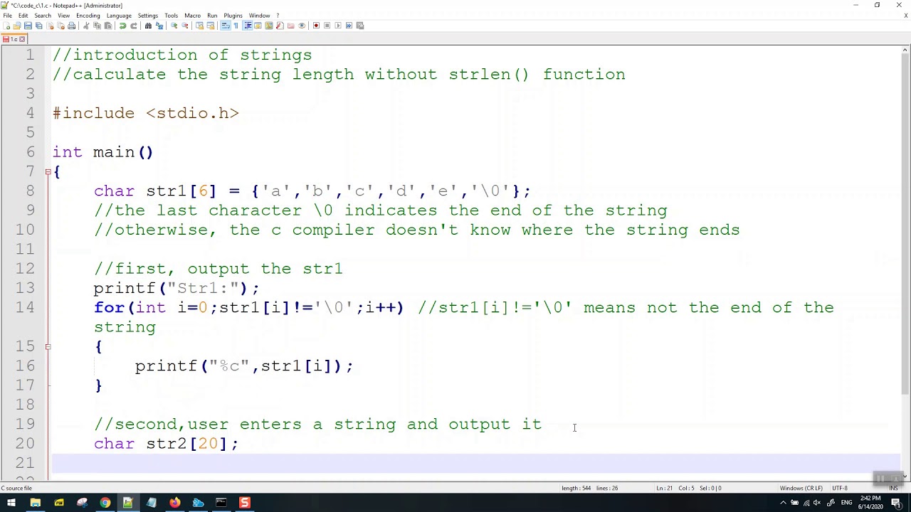 Find Strings Length Without Strlen Function In C Programming Tutorial ...