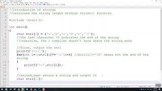 Find strings length without strlen function in C Programming Tutorial for Beginners
