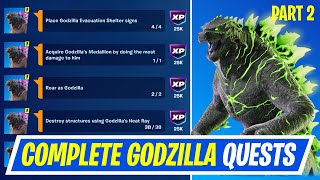 Fortnite Complete Godzilla Quests (Part 2) - How to EASILY Complete Godzilla Monsterverse Quests