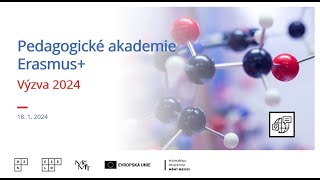 Informační webinář Pedagogické akademie Erasmus+, Výzva 2024