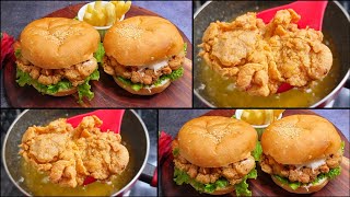 KFC Style Zinger Burger Recipe ❤️ | Crispy Chicken Burger 🍔