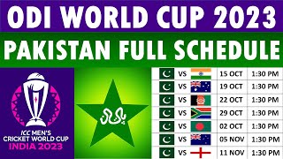 ICC ODI World Cup 2023 Pakistan Schedule: Pakistan ODI World Cup 2023 Schedule | Pakistan Schedule