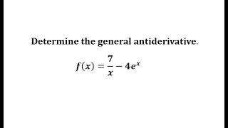 The Antiderivative of an Exponential Function and an Exponent of -1.