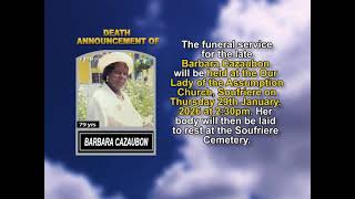Barbara Cazaubon ~ Short Obituary