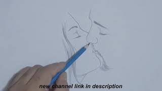 how to draw lips kissing step by step || pencil sketch of kissing couple