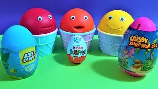 Learn Colors Play Doh Ice Cream Cups Kinder Surprise Eggs Ozmo Art Craft Surprise Eggs