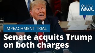 Trump impeachment trial: Senate acquits US president on both charges