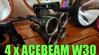 4 X ACEBEAM W30 LASER FLASHLIGHTS 2000 LUMENS!!