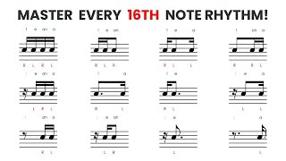 Master Every 16th Note Rhythm With These Exercises! - Counting And Sticking Added 🎶