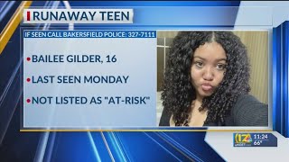 Teen missing from northwest Bakersfield, believed to be a runaway