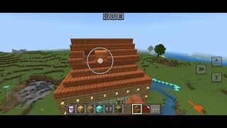 Beginner creating  roof  in Minecraft #minecraft