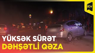 Memar Əcəmi metrosu yaxınlığında zəncirvari qəza oldu, iki nəfər yaralandı