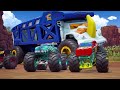 Monster Trucks Team Up to Take on Crushzilla! 🦍🤖 + More Cartoons for Kids  Hot Wheels