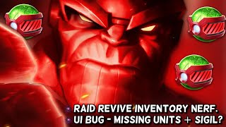 Alliance Raids Info + Revive Inventory Stockpile Nerf | Lagacy Channel Update \u0026 UI Bug | MCOC