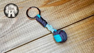 球体パラコードキーホルダーの編み方　２色編み　PARACORD MONKEY FIST KEYCHAIN HOW TO MAKE！