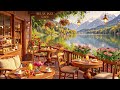 smooth spring jazz music at outdoor coffee shop ambience 🌸 relaxing jazz background music for work