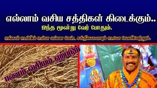 பணம் வசியம் ஏற்படும் இந்த மூன்று வேர் போதும்..எல்லா வசியம் சக்திகளும் கிடைக்கும்..