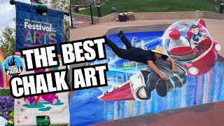 Mind Blowing 3D Chalk Art at Disney Epcot Festival of the Arts 2025