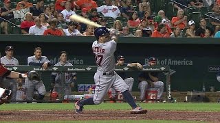 BAL@HOU: Altuve doubles off top of wall after review