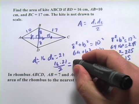 Area of a Kite or Rhombus Area of a Kite or Rhombus