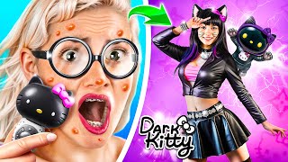 ¡Transformación Increíble De Chica Pobre A Oscura Hello Kitty! ¡Cómo Convertirse En Reina!