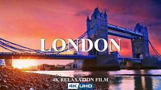 LONDON 4K | Aerial Film with Beautiful Piano Music(Dreamy Version) | Music for Stress Relief, Study