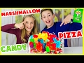 GIANT MARSHMALLOW CANDY PIZZA CHALLENGE! WARHEADS, GUMMY BEARS, SOUR PATCH KIDS