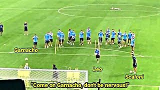Lionel Scaloni's reaction when Garnacho failed to conquer the "crossbar challenge" against Messi