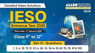 IESO Entrance Test 2025 Video Solution 1 | Detailed Answer Discussion \u0026 Exam Strategies | ALLEN