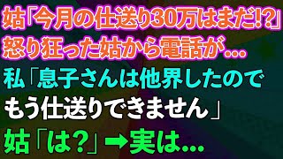 【スカッとする話】義母「今月の仕送り30万はまだ！？」怒り狂った義母から電話が   私「息子さんは他界したので、もう仕送りできません」義母「は？」→実は   【修羅場】