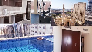 ஷார்ஜா-ல புது வீடு பார்க்கப் போறோம்/ 1 BEDROOM FLAT WITH SWIMMING POOL AND GYM/ New Flat in Sharjah