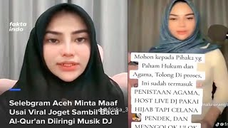 KLARIFIKASI MINTA MAAF MIRA ULFA SELEBGRAM ACEH LIVE MUSIK DJ SAMBIL BACA AL-QUR'AN‼️