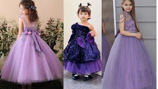 Stylish \u0026 Trendy party Dress Designs for baby Girls in Purple Shades