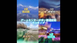 ゲームセンターが多い都道府県ランキング！#ランキング#都道府県#富山県#愛媛県#和歌山県#島根県#群馬県#福井県#京都府#奈良県