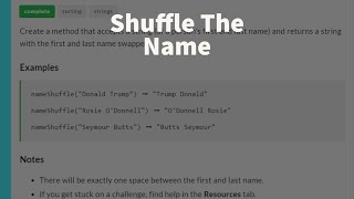 Edabit Java: Solving Shuffle The Name, Easy Difficulty