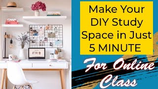 Make your Study Space in Just 5 minute/ DIY Study Space Decoration idea/Old Stuffs Makeover/Diy idea