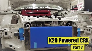 Rywire K20 Powered CRX Build Ep2 Engine Goes in!