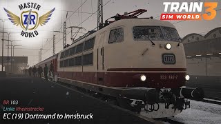 EC (19) Dortmund to Innsbruck - Linke Rheinstrecke - BR 103.1 - Train Sim World 3